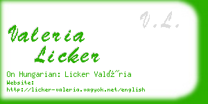 valeria licker business card